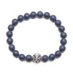 Wholesale 8mm Zinc Alloy Onyx Stone Expandable Beaded Lion Bracelet